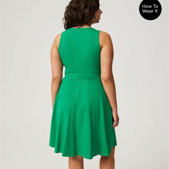 Torrid 2X Surplice Skater Tank Mini Dress in Jelly Bean Kelly Green NWT - Picture 5 of 5